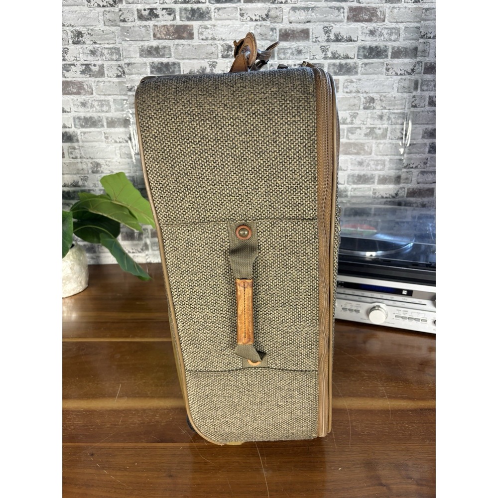Vintage Hartmann Tweed Leather⭐️24x15 Wheeled Rolling Upright Suitcase Luggage⭐️ - Picture 3 of 14